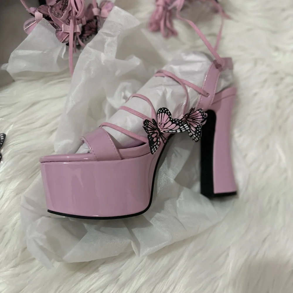 Dolls Kill Sugar Thrillz Pixie Queen Butterfly Platform Heels NWT Size 11
